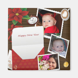 Happy New Year's met Holly Add Your Photos Magnet