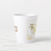 Happy New Year's Mok, 2023 Mok, Gold en White Mok (Voorkant)