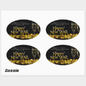 Happy New Years Oval Sticker (Vel)