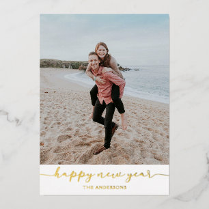 Happy New Years Photo Folie Wenskaart Folie Feestdagenkaart