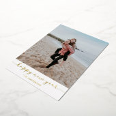 Happy New Years Photo Folie Wenskaart Folie Feestdagenkaart (Gedraaid)