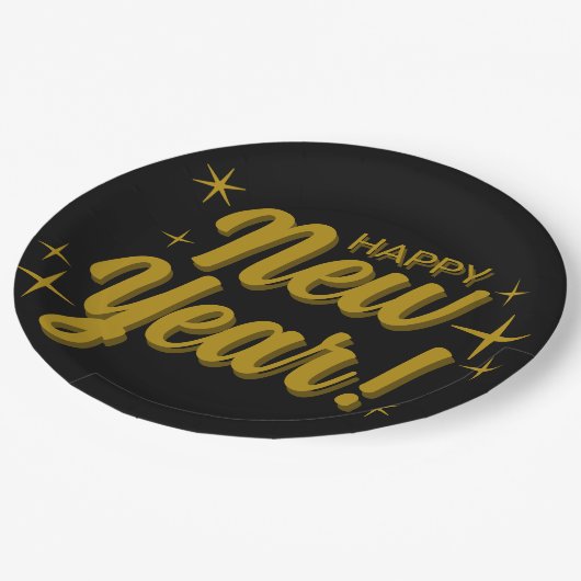 Happy New Years Plate Papieren Bordje (Gekanteld)