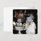 Happy New Years poodle dog Flat card Feestdagenkaart (Voorkant / Achterkant)