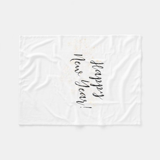 Happy New Years Simple Calligraphy Script  Fleece Deken (Voorkant (Horizontaal))