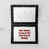 Happy New Years Tekst met partijPetten & Confetti Feestdagen Kaart (Binnen)