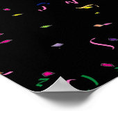 Happy New Years Tekst met partijPetten & Confetti Poster (Hoek)