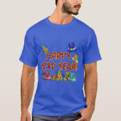 Happy New Years Text w/Party Hats & Confetti T-shirt (Voorkant)