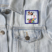 Happy New Year's Voeg je foto toe Vierkante Button 5,1 Cm (In situ)