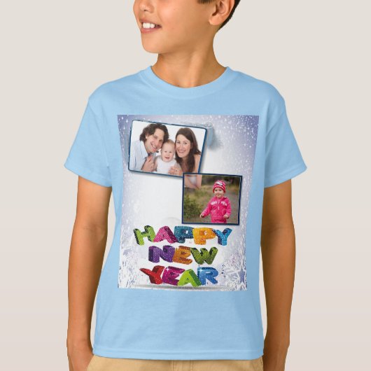 Happy New Year's Voeg je foto's Kinder toe T-shirt (Voorkant)