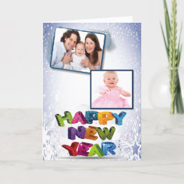 Happy New Year's voegen je Wenskaart met twee foto Feestdagen Kaart