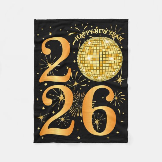Happy New Years Vuurwerk 2026 Nieuwjaarsfeest Fleece Deken (Voorkant)