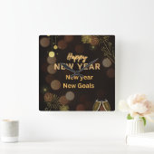 Happy new yearThrow Pillow design.instant download Vierkante Klok (Huis)