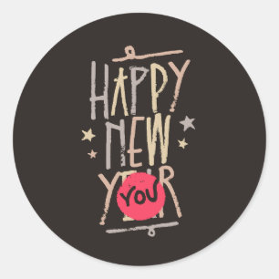 Happy New You Classic Round Sticker