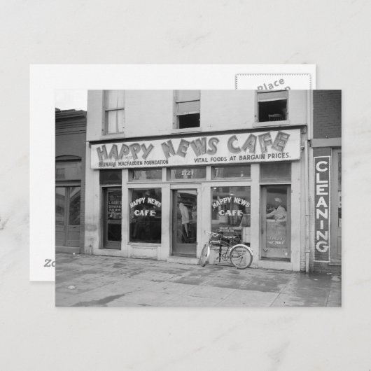 Happy News Cafe, 1938 Briefkaart (Voorkant / Achterkant)