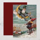  Happy Nieuwjaar Gnomen Feestdagenkaart (Voorkant / Achterkant)