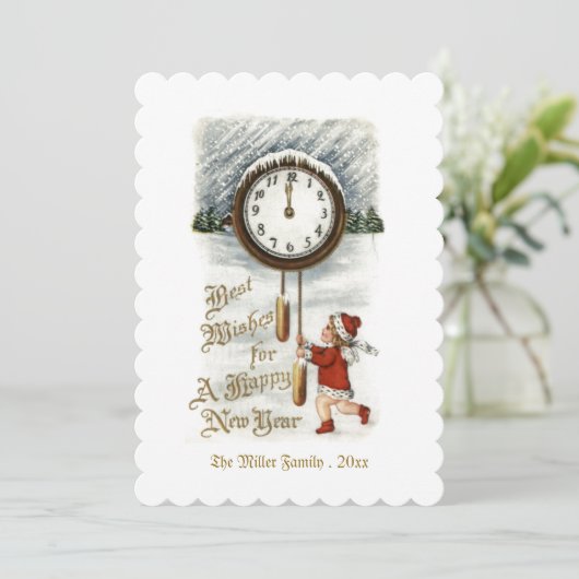  Happy Nieuwjaar groet Feestdagenkaart (Staand voorkant)