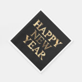 Happy Nieuwjaar in Black and Gold Typografie Servet (Hoek)
