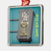 Happy Nieuwjaar kerstversiering Metalen Ornament (Links)