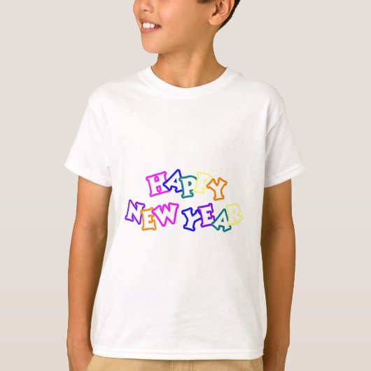 Happy Nieuwjaar kleur T-shirt (Voorkant)