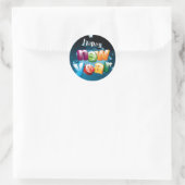 Happy Nieuwjaar ontwerp Ronde Sticker (Tas)