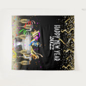 Happy Nieuwjaar Photobooth achtergrond Wandkleed (Voorkant (horizontaal))