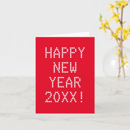 Happy Nieuwjaar rode, witte aangepaste tekst moder Kaart (Gele Bloem)