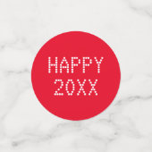 Happy Nieuwjaar rood wit aangepast nummer modern Confetti (Kleine voorkant)