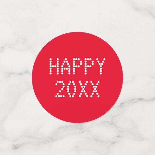 Happy Nieuwjaar rood wit aangepast nummer modern Confetti (Kleine voorkant)