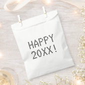 Happy Nieuwjaar zwart wit aangepast nummer modern Bedankzakje (Geknipt)