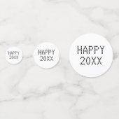 Happy Nieuwjaar zwart wit aangepast nummer modern Confetti (Achterkanten)