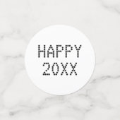 Happy Nieuwjaar zwart wit aangepast nummer modern Confetti (Kleine voorkant)