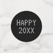 Happy Nieuwjaar zwart wit aangepast nummer modern Confetti (Kleine voorkant)