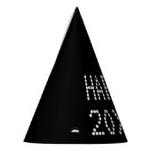 Happy Nieuwjaar zwart wit aangepast nummer modern Feesthoedjes (Links)