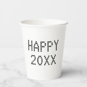 Happy Nieuwjaar zwart wit aangepast nummer modern Papieren Bekers (Achterkant)