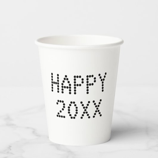 Happy Nieuwjaar zwart wit aangepast nummer modern Papieren Bekers (Achterkant)