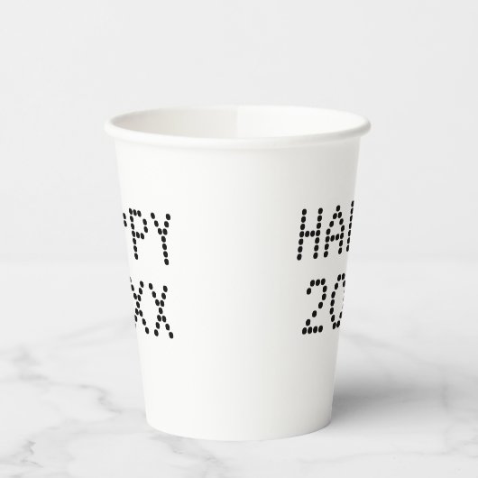 Happy Nieuwjaar zwart wit aangepast nummer modern Papieren Bekers (Links)