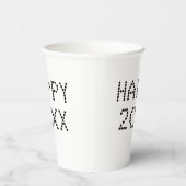 Happy Nieuwjaar zwart wit aangepast nummer modern Papieren Bekers (Rechts)