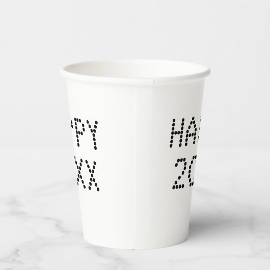 Happy Nieuwjaar zwart wit aangepast nummer modern Papieren Bekers (Rechts)