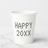 Happy Nieuwjaar zwart wit aangepast nummer modern Papieren Bekers (Voorkant)