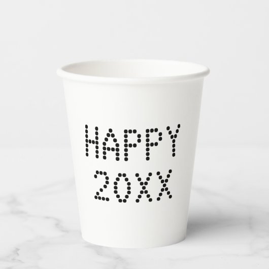 Happy Nieuwjaar zwart wit aangepast nummer modern Papieren Bekers (Voorkant)