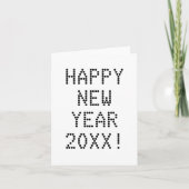Happy Nieuwjaar zwarte witte aangepaste tekst Kaart (Voorkant)