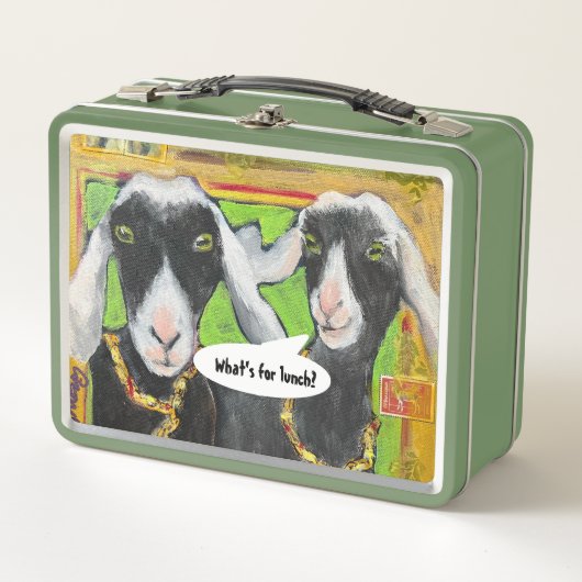 Happy Nigerian Goats "What's For Lunch?" lunch box (Voorkant)