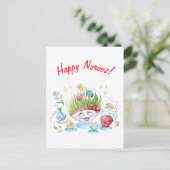 Happy Noroez Haft Sin grappige tafel Briefkaart (Staand voorkant)