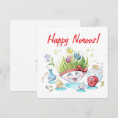 Happy Noroez Haft Sin grappige tafel Kaart (Voorkant / Achterkant)
