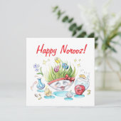 Happy Noroez Haft Sin grappige tafel Kaart (Staand voorkant)