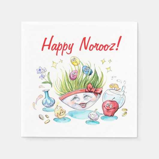 Happy Noroez Haft Sin grappige tafel Servet (Voorkant)