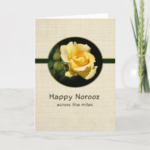 Happy Norooz Across the Miles with Yellow Rose Feestdagen Kaart