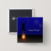 Happy Norooz Chahar-Shanbeh-Suri Vierkante Button 5,1 Cm (Voorkant /achterkant)