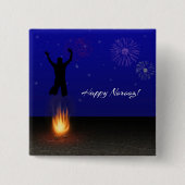 Happy Norooz Chahar-Shanbeh-Suri Vierkante Button 5,1 Cm (Voorkant)