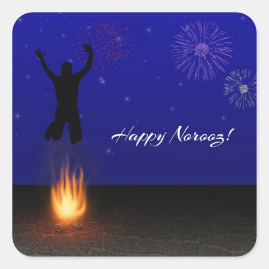Happy Norooz Chahar-Shanbeh-Suri Vierkante Sticker (Voorkant)